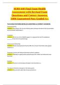NURS 640 &ndash; Final Exam Health Assessment &ndash; Revised Exam Questions and Correct Answers &lpar;Comprehensive A&plus; Study Material&rpar;