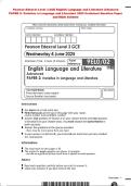 Pearson Edexcel Level 3 GCE English Language and Literature Advanced  PAPER 2&colon; Varieties in Language and Literature 2025 Combined Question Paper  and Mark Scheme 