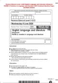 Pearson Edexcel Level 3 GCE English Language and Literature Advanced  PAPER 2&colon; Varieties in Language and Literature 2025 Combined Question Paper  and Mark Scheme