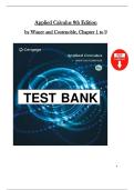 Applied Calculus 8th Ed &vert; Full Solutions Manual &vert; Chapters 1&ndash;9 &vert; by Waner and Costenoble &vert; Latest Graded A&plus;