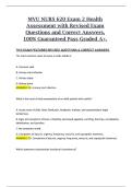 MVU NURS 620 &ndash; Exam 2 Health Assessment &ndash; Revised Exam Questions and Correct Answers &lpar;A&plus; Study Material&rpar;