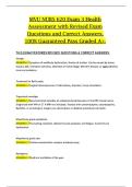 MVU NURS 620 &ndash; Exam 3 Health Assessment &ndash; Revised Exam Questions and Correct Answers &lpar;A&plus; Study Material&rpar;