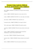 Forensic Crime Analysis&colon; Midterm  ACTUAL QUESTIONS AND CORRECT  ANSWERS