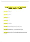 Biology 101L UNC Final Exam &vert; Verified Questions & Correct Answers &vert; Latest A&plus; Grade 2025&sol;2026