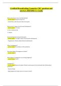 Certified Breastfeeding Counselor &lpar;CBC&rpar; Exam &vert; Verified Questions & Correct Answers &vert; Latest A&plus; Grade 2025&sol;2026