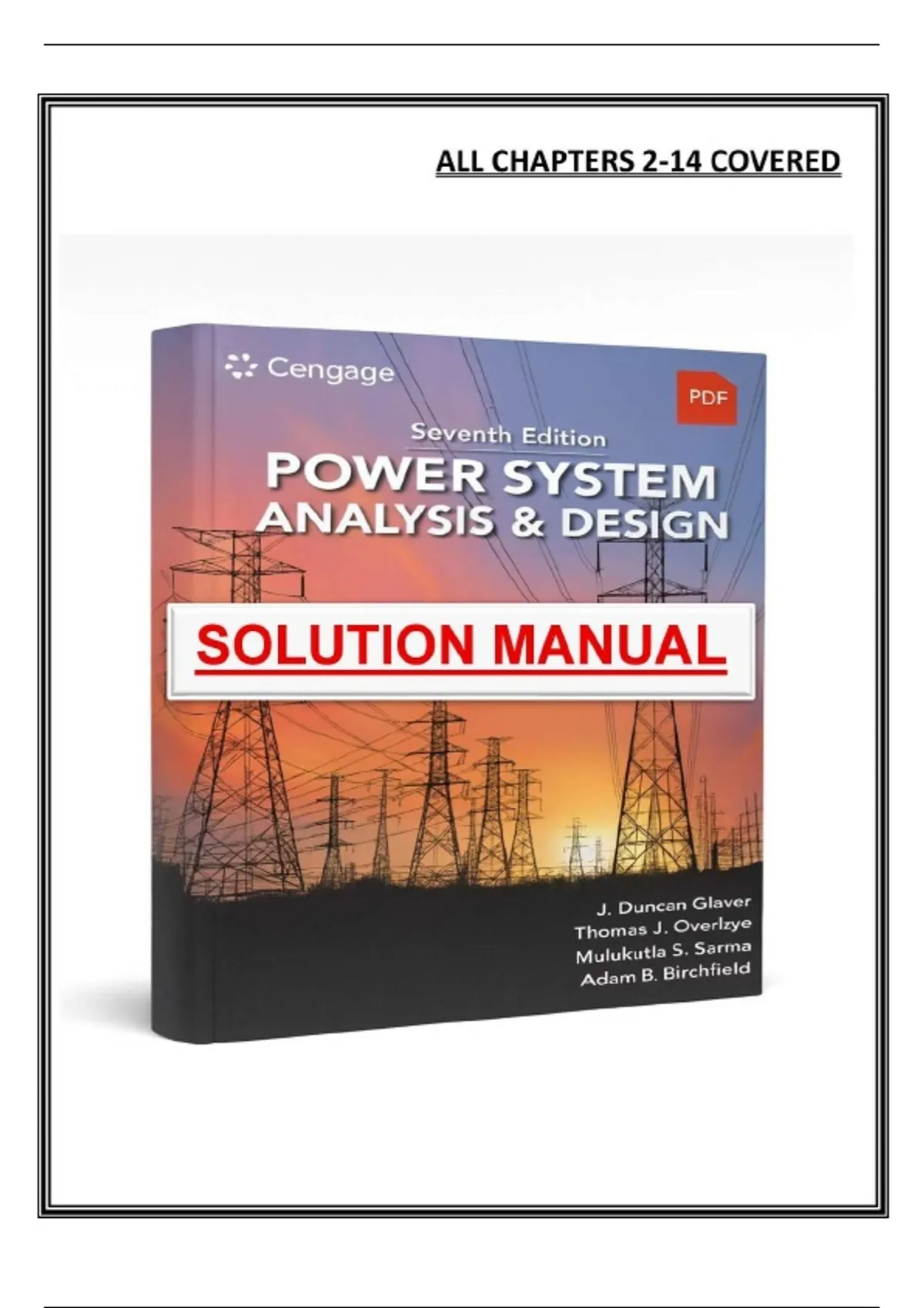 Power System Analysis and Design (7th Edition, 2023) – Solutions Manual ...