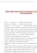 ZOOL 2403 Lecture Exam 2- Dr&period; Boros TTU Questions And Correct Answers