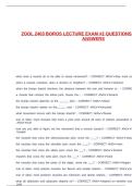 ZOOL 2403 BOROS LECTURE EXAM &num;2 QUESTIONS AND CORRECT ANSWERS