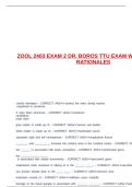 ZOOL 2403 EXAM 2 DR&period; BOROS TTU EXAM WITH CORRECT RATIONALES