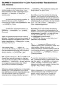 SEJPME II - Introduction To Joint Fundamentals Test Questions and Answers