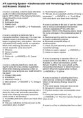 ATI Learning System - Cardiovascular and Hematology Test Questions and Answers Graded A&plus;