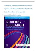 Test Bank for Nursing Research Methods and Critical Appraisal for Evidence Based Practice 10th Edition by Geri Lobiondo Wood&period;&vert;&vert;All chapters 1-21 included&period;&vert;&vert;Complete test guide