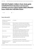 NUR 6541 Pediatric Midterm Exam study guide COMPLETE EXAM Questions and Answers &lpar;Verified Answers&rpar; &lpar;Latest Update 2025&rpar; UPDATE&excl;&excl; Exam NURS 6541 MIDTERM EXAM