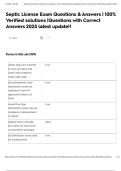Septic License Exam Questions & Answers &vert; 100&percnt; Verified solutions &vert;Questions with Correct Answers 2025 latest update&excl;&excl;