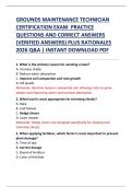 GROUNDS MAINTENANCE TECHNICIAN  CERTIFICATION EXAM  PRACTICE  QUESTIONS AND CORRECT ANSWERS  &lpar;VERIFIED ANSWERS&rpar; PLUS RATIONALES  2026 Q&A &vert; INSTANT DOWNLOAD PDF 
