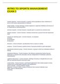 INTRO TO SPORTS MANAGEMENT EXAM 3 QUESTIONS WITH CORRECT ANSWERS