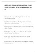 ABEKA 6TH GRADE HISTORY ACTUAL EXAM 2026 QUESTIONS WITH ANSWERS GRADED A&plus;