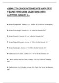 ABEKA 7TH GRADE INTERMEDIATE MATH TEST 9 EXAM PAPER 2026 QUESTIONS WITH ANSWERS GRADED A&plus;