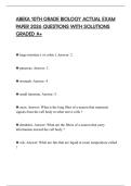 ABEKA 10TH GRADE BIOLOGY ACTUAL EXAM PAPER 2026 QUESTIONS WITH SOLUTIONS GRADED A&plus;