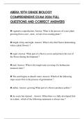 ABEKA 10TH GRADE BIOLOGY COMPREHENSIVE EXAM 2026 FULL QUESTIONS AND CORRECT ANSWERS