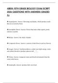 ABEKA 10TH GRADE BIOLOGY EXAM SCRIPT 2026 QUESTIONS WITH ANSWERS GRADED A&plus;