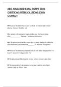 ABO ADVANCED EXAM SCRIPT 2026 QUESTIONS WITH SOLUTIONS 100&percnt; CORRECT