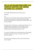 ACC 241 ASU DALLMUS EXAM SCRIPT 2026 COMPLETE QUESTIONS AND VERIFIED SOLUTIONS 100&percnt; ACCURATE