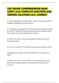 TAP TRAVEL COMPREHENSIVE EXAM SCRIPT 2026 COMPLETE QUESTIONS AND VERIFIED SOLUTIONS 100&percnt; CORRECT