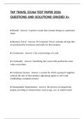 TAP TRAVEL EXAM TEST PAPER 2026 QUESTIONS AND SOLUTIONS GRADED A&plus;