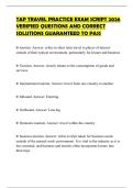 TAP TRAVEL PRACTICE EXAM SCRIPT 2026 VERIFIED QUESTIONS AND CORRECT SOLUTIONS GUARANTEED TO PASS
