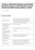 TX Class C Wastewater Treatment License EXAM Questions & Answers&comma; Well Elaborated &vert; Already Verified Test &vert;100&percnt; Verified solutions &vert; Latest&excl;&excl;