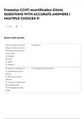 Fresenius CCHT recertification EXAM&comma; QUESTIONS WITH ACCURATE ANSWERS &vert; MULTIPLE CHOICES &vert;&excl;&excl;