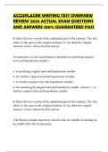 ACCUPLACER WRITING TEST OVERVIEW REVIEW 2026 ACTUAL EXAM QUESTIONS AND ANSWERS 100&percnt; GUARANTEED PASS
