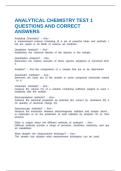 ANALYTICAL CHEMISTRY &lpar;LAB&rpar;&colon; TEST 1 QUESTIONS AND CORRECT ANSWERS