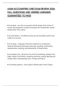 AAMI ACCOUNTING ONE EXAM REVIEW 2026 FULL QUESTIONS AND VERIFIED ANSWERS GUARANTEED TO PASS