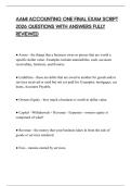 AAMI ACCOUNTING ONE FINAL EXAM SCRIPT 2026 QUESTIONS WITH ANSWERS FULLY REVIEWED