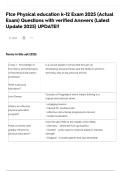Ftce Physical education k-12 Exam 2025 &lpar;Actual Exam&rpar; Questions with verified Answers &lpar;Latest Update 2025&rpar; UPDATE&excl;&excl;