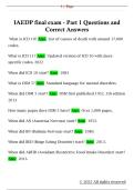 IAEDP final exam - Part 1 Questions and  Correct Answers