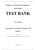 TEST BANK &mdash; Sociology&colon; A Down-to-Earth Approach&comma; 15th Edition &mdash; Jim M&period; Henslin &mdash; ISBN 9780137875450