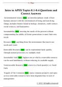 Intro to APES Topics 0&period;1-0&period;4 Questions and  Correct Answers