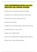 TCAR COMPREHENSIVE EXAM 2026 FULL QUESTIONS AND VERIFIED ANSWERS