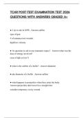 TCAR POST-TEST EXAMINATION TEST 2026 QUESTIONS WITH ANSWERS GRADED A&plus;