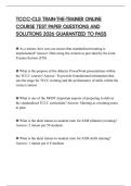 TCCC-CLS TRAIN-THE-TRAINER ONLINE COURSE TEST PAPER QUESTIONS AND SOLUTIONS 2026 GUARANTEED TO PASS