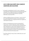 ACO CORB EXAM SCRIPT 2026 COMPLETE QUESTIONS AND SOLUTIONS