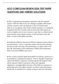 ACO CORB EXAM REVIEW 2026 TEST PAPER QUESTIONS AND VERIFIED SOLUTIONS