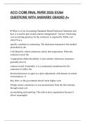ACO CORB FINAL EXAM PAPER 2026 QUESTIONS WITH ANSWERS GRADED A&plus;