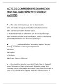 ACTG 313 COMPREHENSIVE EXAMINATION TEST 2026 QUESTIONS WITH CORRECT ANSWERS