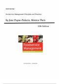 Foodservice Management&colon; Principles and Practices &ndash; 12th Edition &lpar;June Payne-Palacio&rpar; &vert; Complete Test Bank for Chapters 1&ndash;18