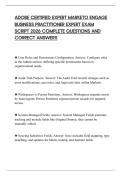 ADOBE CERTIFIED EXPERT MARKETO ENGAGE BUSINESS PRACTITIONER EXPERT EXAM SCRIPT 2026 COMPLETE QUESTIONS AND CORRECT ANSWERS