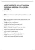 ADOBE ILLUSTRATOR ACA ACTUAL EXAM PAPER 2026 QUESTIONS WITH ANSWERS GRADED A&plus;
